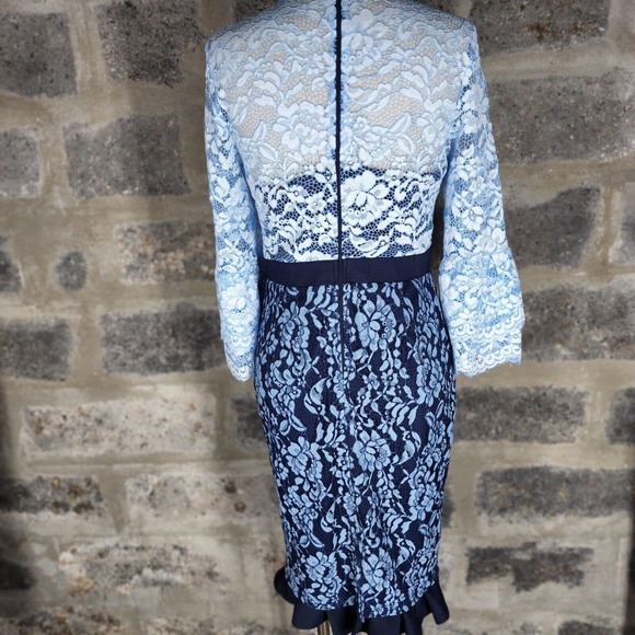 PAPER DOLLS London sz 6 Paper Dolls two tone contrast lace pencil dress - Picture 5 of 6